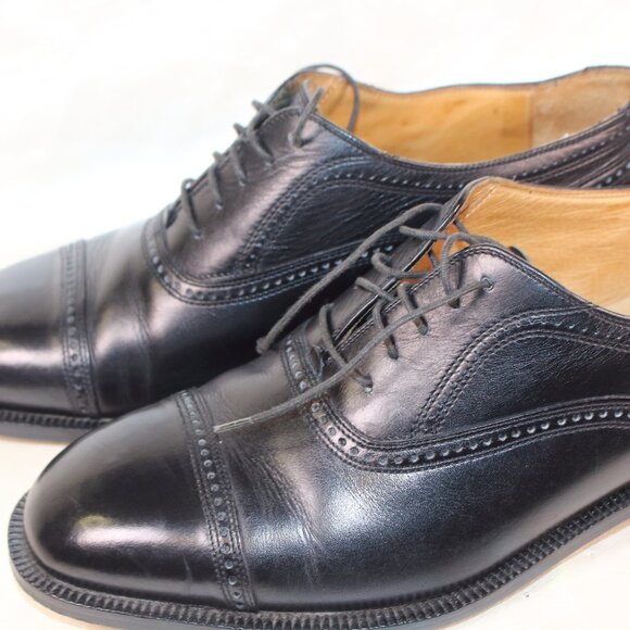 Carlo Bichi Firenze Men’s Black Leather Cap Toe Oxford Shoes Made in Italy main image 12
